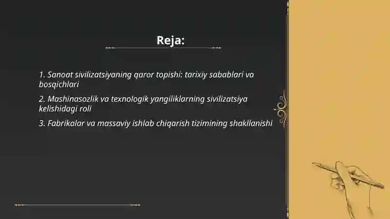 Sanoat sivilizatsiyaning qaror topishi 2