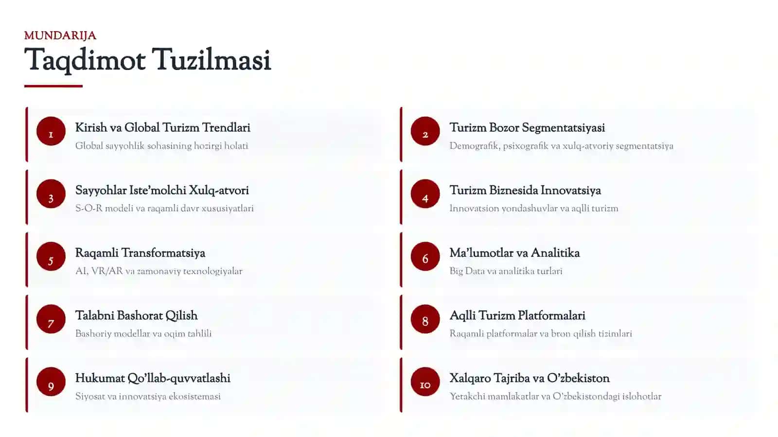 UNIVERSITET KURSI TURIZM INNOVATSIYALARI 2