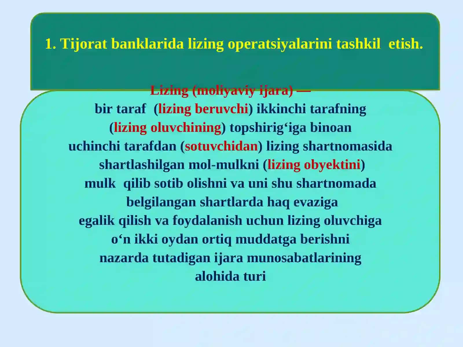 BANKLARDA LIZING VA FAKTORING OPERATSIYALARI HISOBI 2
