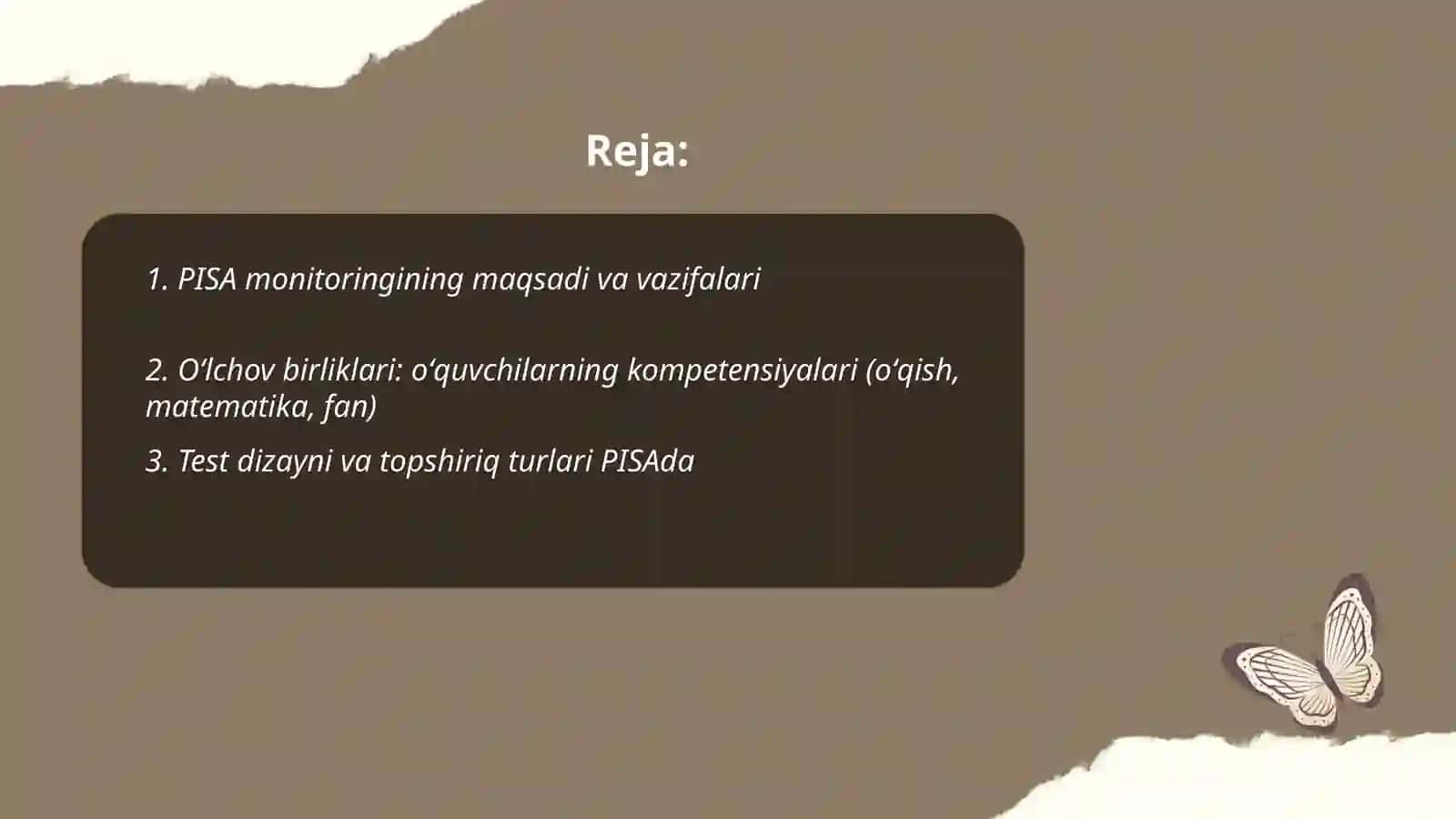 PISAda oʻquvchilarning bilim sifati monitoringi 2
