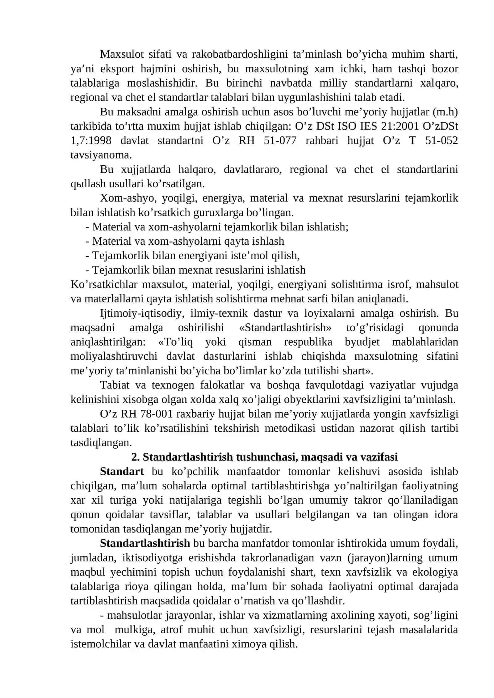 Standartlashtirishning qonuniy asoslari 2