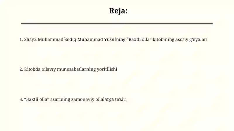 Shayx Muhammad Sodiq Muhammad Yusufning "Baxtiyor oila" 2