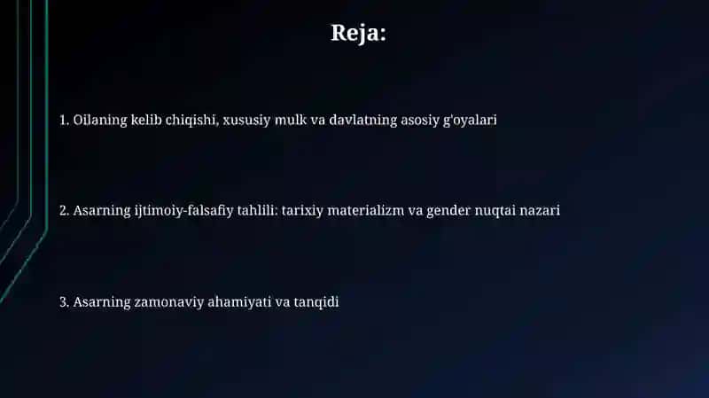 Oila xusisy mulk va davlatning kelib chiqishi asarini ijtimoiy-fslsafiy tahlil etib bering 2