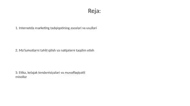 Internet tarmogʻida marketing tadqiqotlarini oʻtkazishni tashkil etish 2