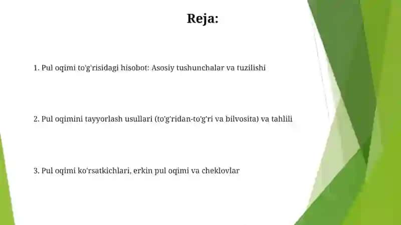 Pul mablag'lari hisobi 2