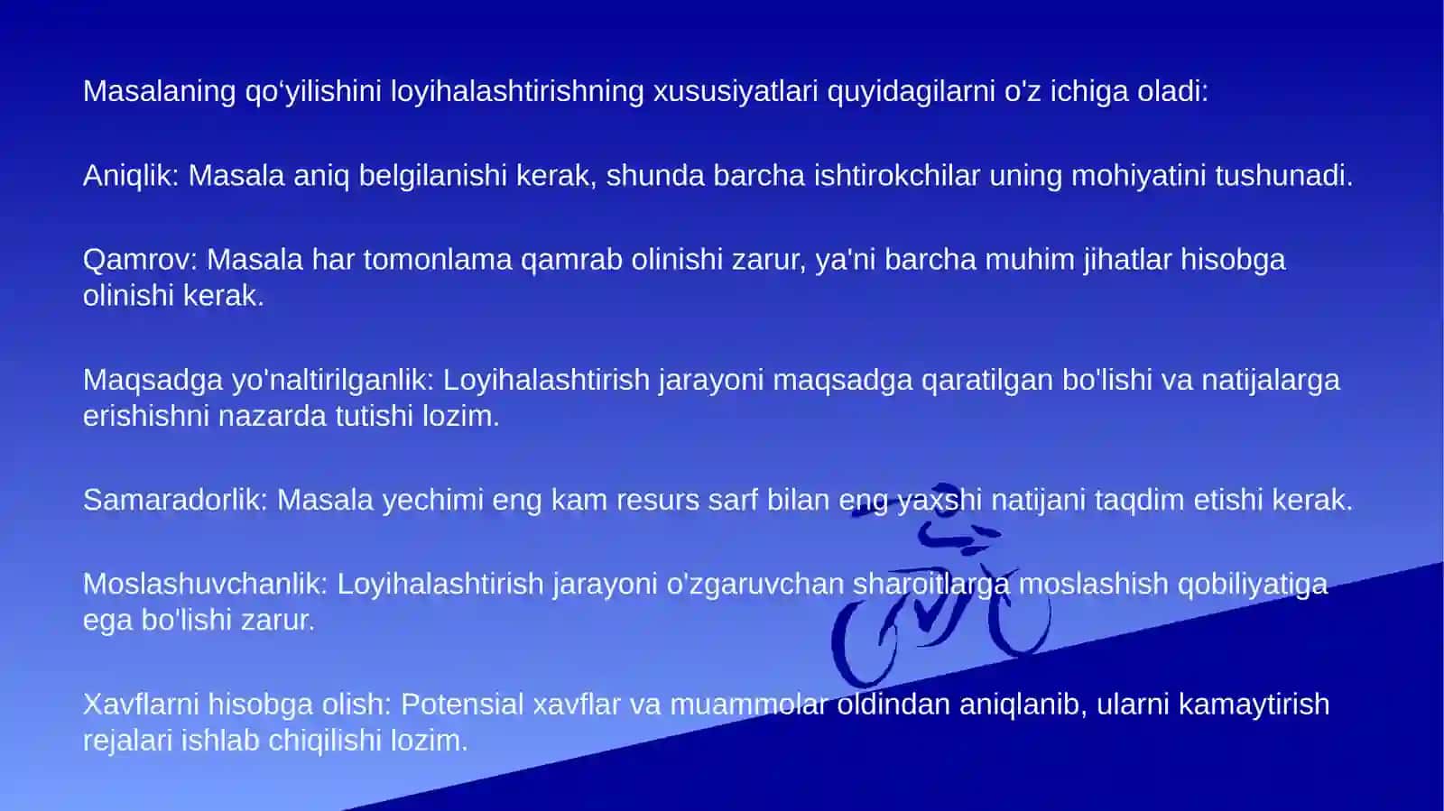 Masalaning qo‘yilishini loyihalashtirish 2