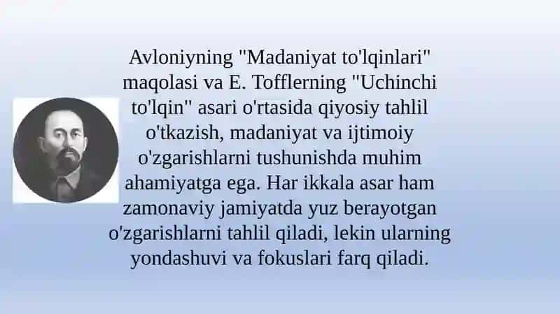 Avloniyning "Madaniyat to'lqinlari" maqolasi 2