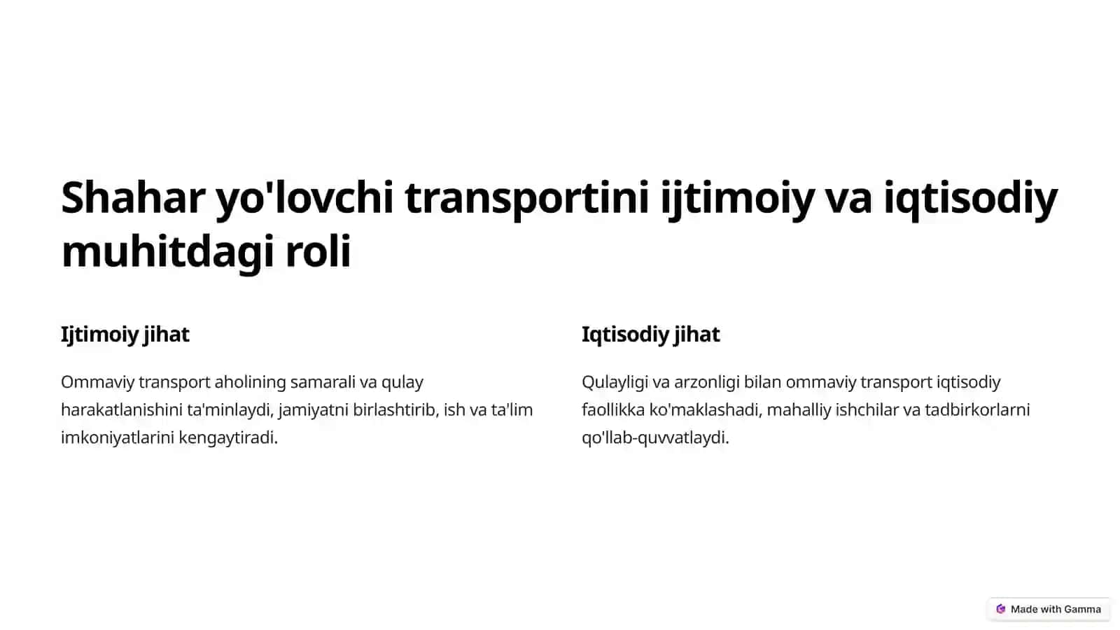 Shahar yo'lovchi transportini ijtimoiy va mantiqiy tizimlarini munosabati 2