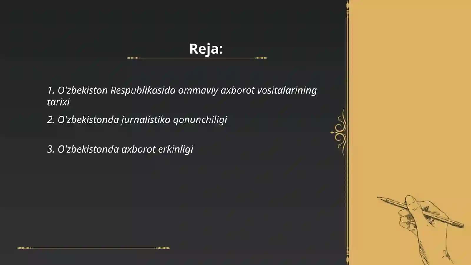 O'zbekiston Respublikasida ommaviy axborot vositalari faolyati 2