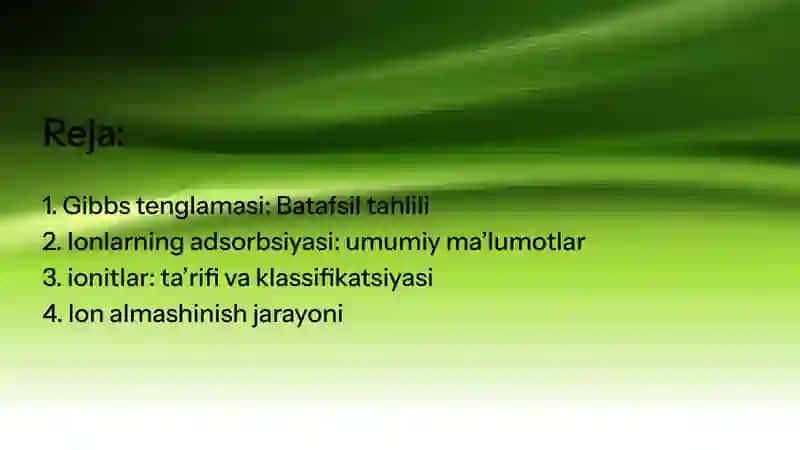Suyuqlik sirtidagi adsorbsiya: Asosiy tushunchalar va Gibbs tenglamasi 2