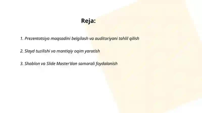 Namunaviy prezentatsiya tayyorlash 2