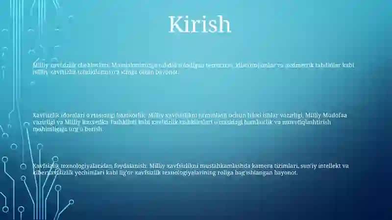 Milliy Xavfsizlikni Ta’Minlash Borasida Amalga Oshirilayotgan Ishlar 2