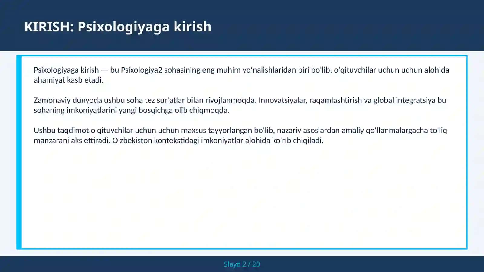 Psixologiyaga kirish 2