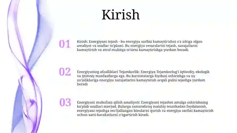 Energiya Tejamkorligi 2
