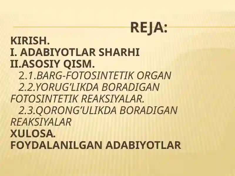 O’simliklar fiziologiyasi 2