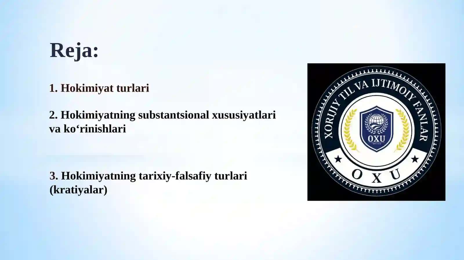 Siyosiy hokimiyat, uning substantsional xususiyatlari va ko‘rinishlari 2
