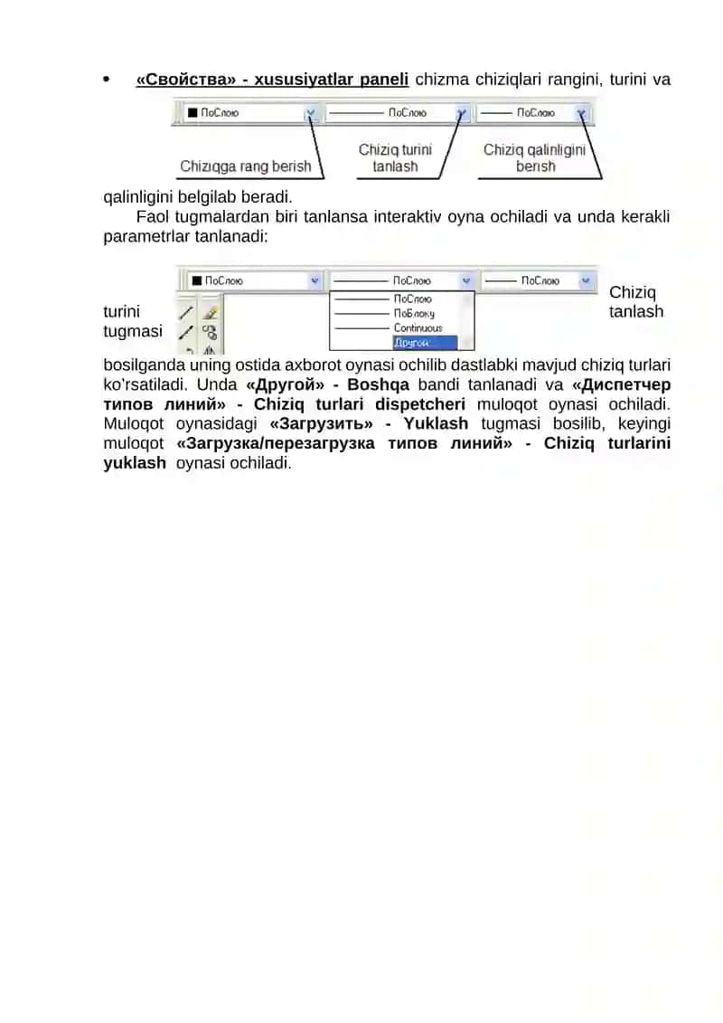 “AutoCAD” dasturida ishlash bo’yicha qo’llanma (2D) 2