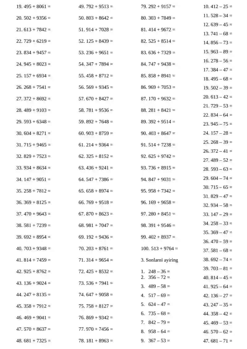 2-4-sinf uchun matematikadan 1200 ta misol 2