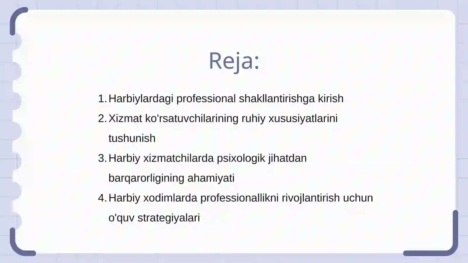 Harbiy xizmatchi va xodimlarning kasbiy shakllanishi va oʻziga xos psixologik xususiyatlari 2