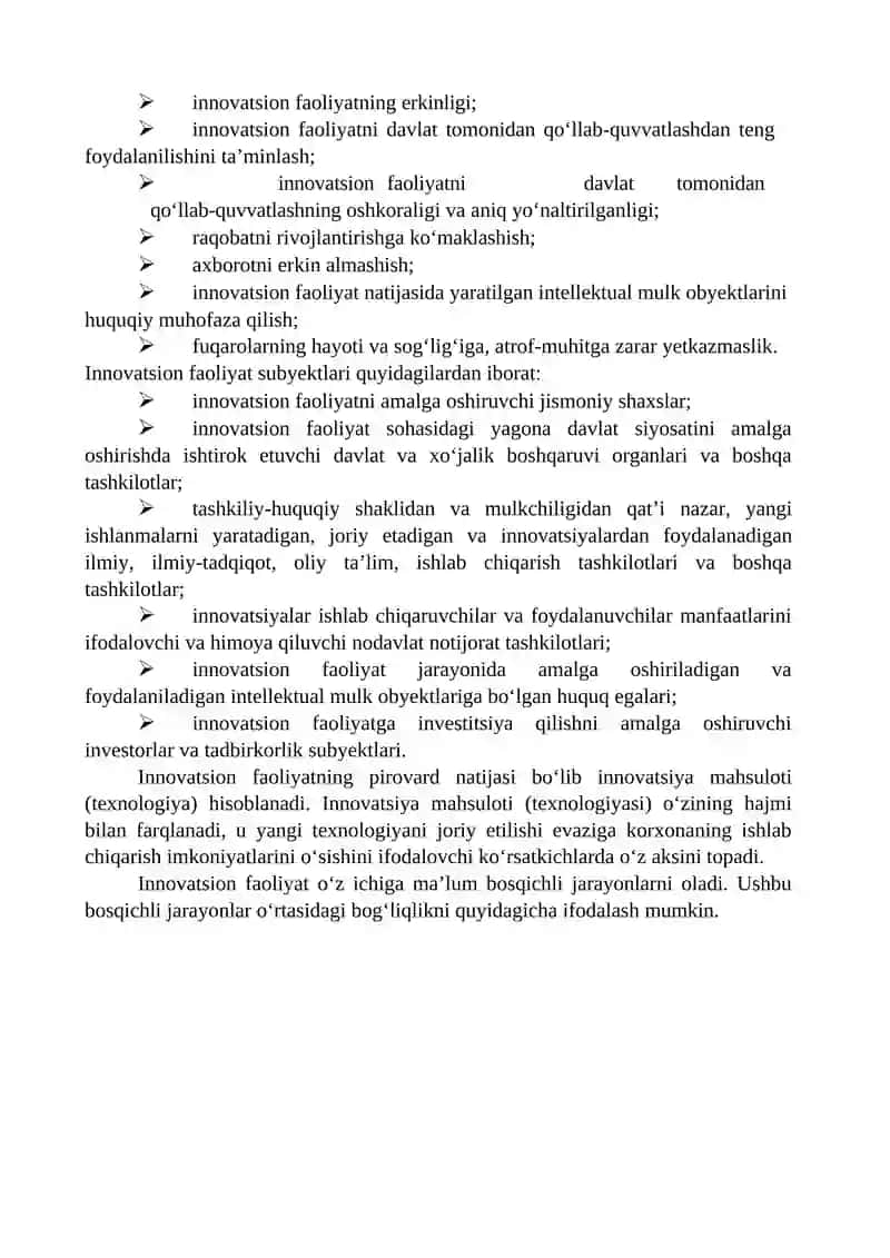 TEXNOLOGIYALAR VA INNOVATSION MAHSULOTLARNI BOZORGA UZATISH USULLARI 2
