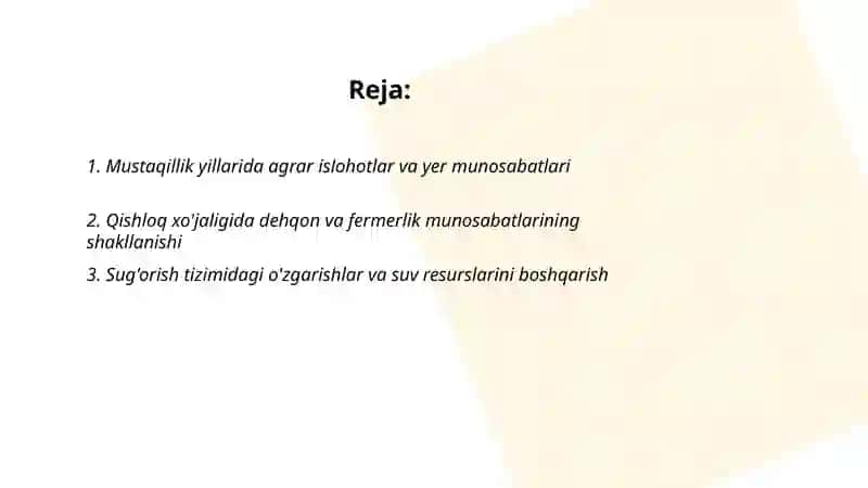 Mustaqillik yillarida qishloq xo'jaligi va sanoat sohasidagi o'zgarishlar 2