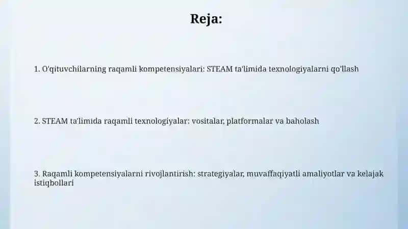 STEAM talim texnalogiyasini qoʻllashda tarbiyachilarning Digital kompitensiyalari 2