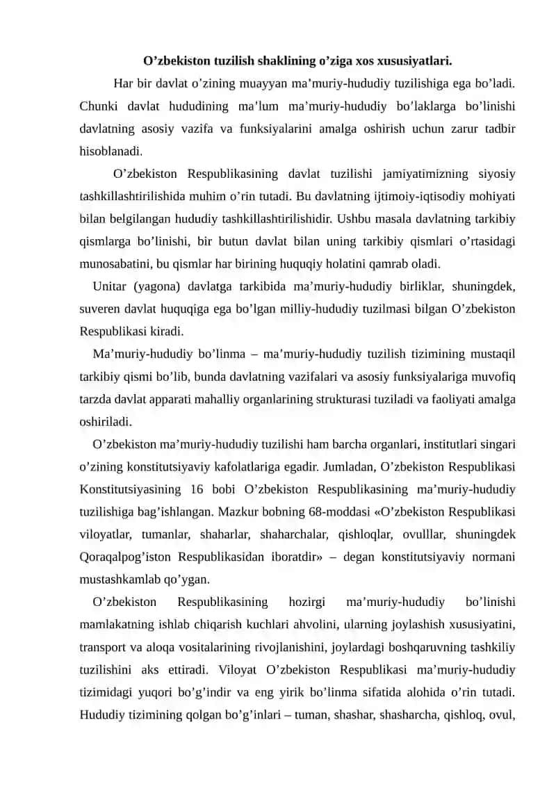 O'zbekiston Respublikasida Davlat Boshqarish PIRIZIDETLIK INSTITUTI 2