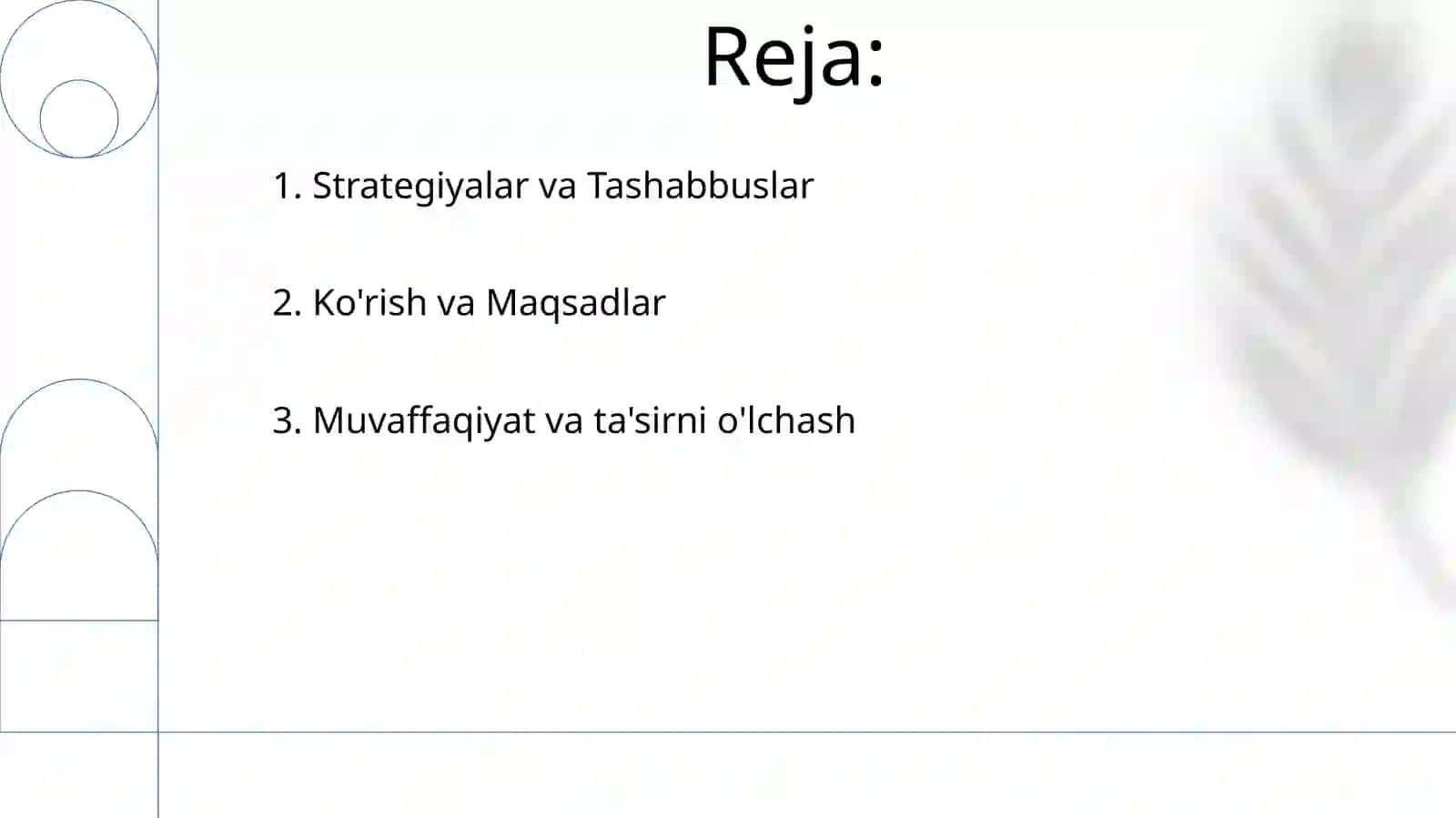 Jamoani shakllantirishning istiqbol rejalari 2