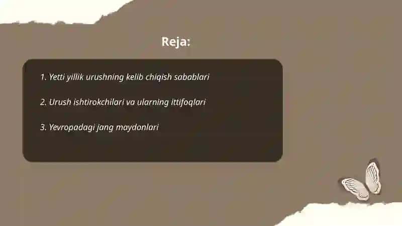 Yetti yillik urush (1756–1763) va uning XVIII asrning ikkinchi yarmida xalqaro munosabatlarga ta’siri 2
