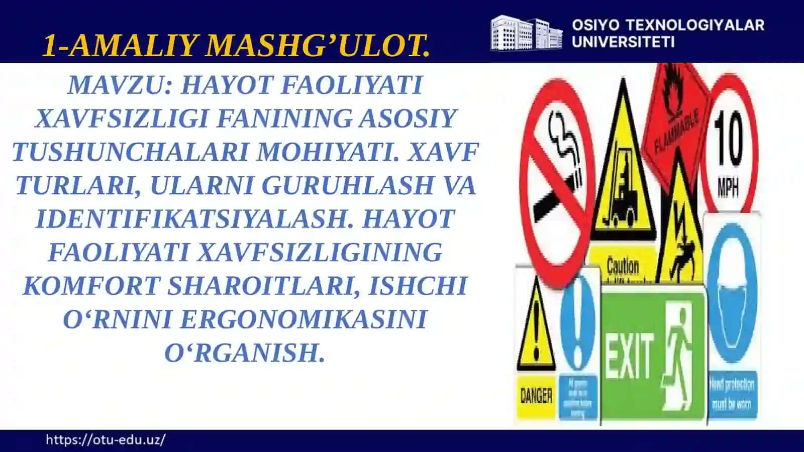 Hayot faoliyati xavfsizligi 2