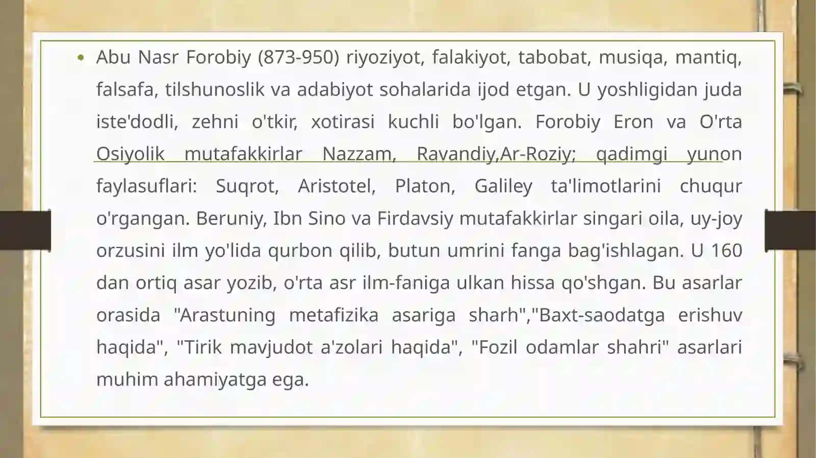 Abu Nasr Forobiynig pedagogik qarashlari 2