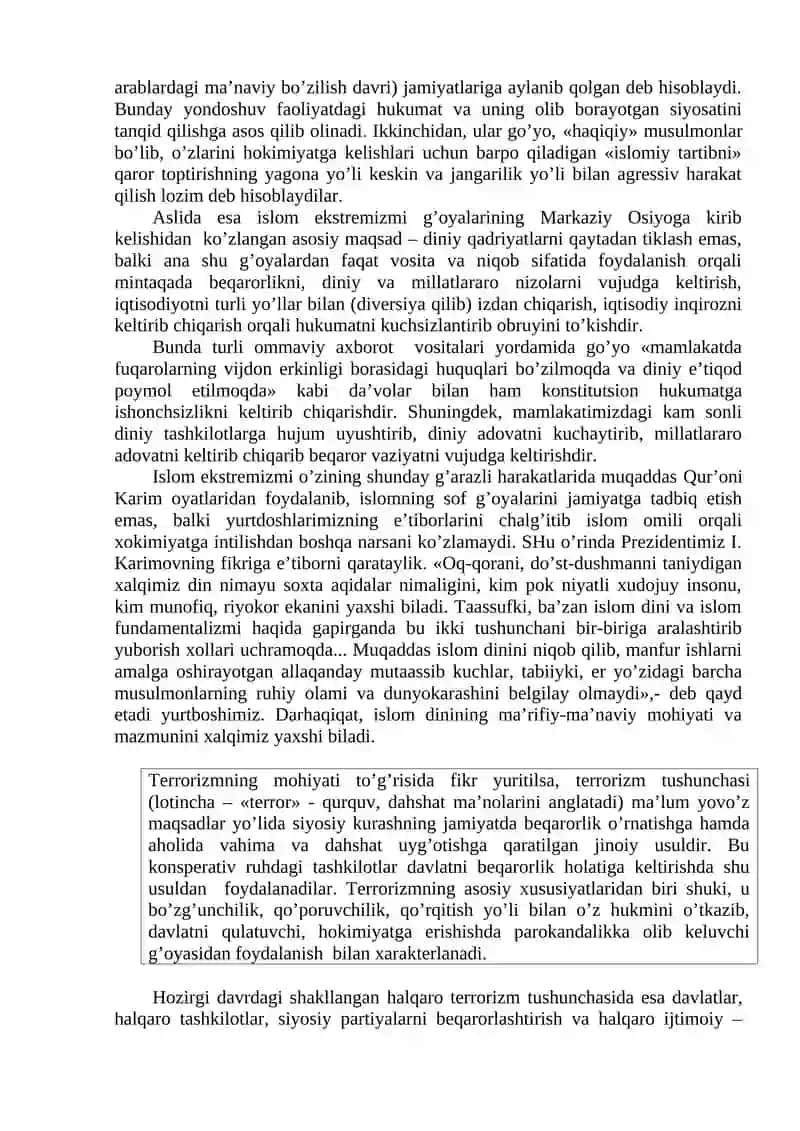 Dunyo hamjamiyatining ekstremizm va terrorizmga qarshi kurash tajribasi 2