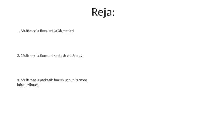 Multimediali tarmoq texnalogiyalari 2