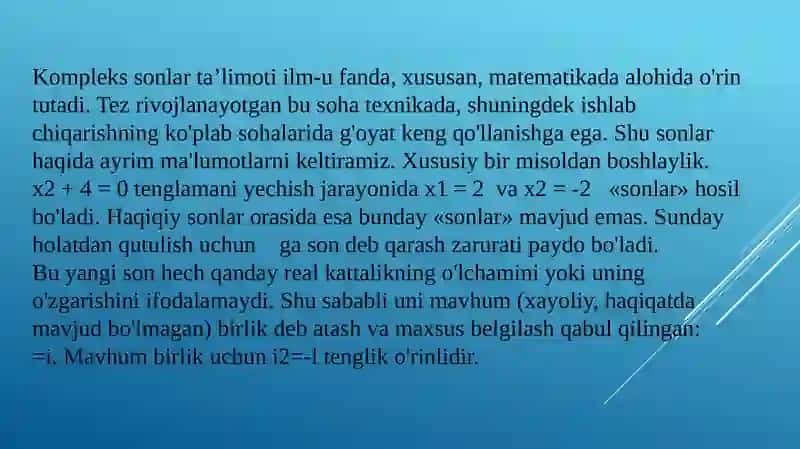 Matematika va unio’qitish metodikasi 2