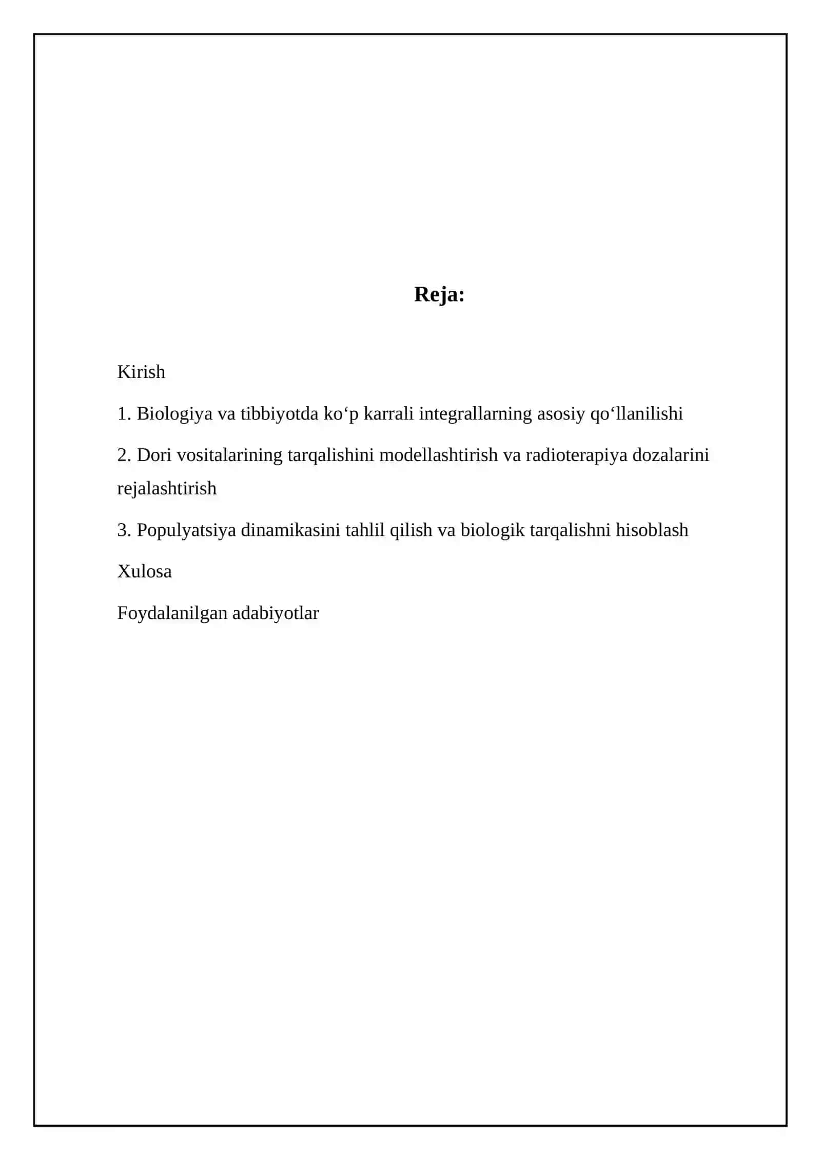 Karrali integrallarni biologiya va medisinadagi tatqiblari 2