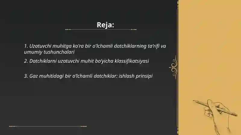 Uzatuvchi muhitga ko'ra bir o'lchamli datchiklar 2