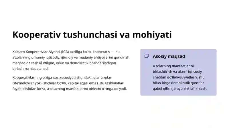 Kooperativlar faoliyatining iqtisodiy asoslari 2