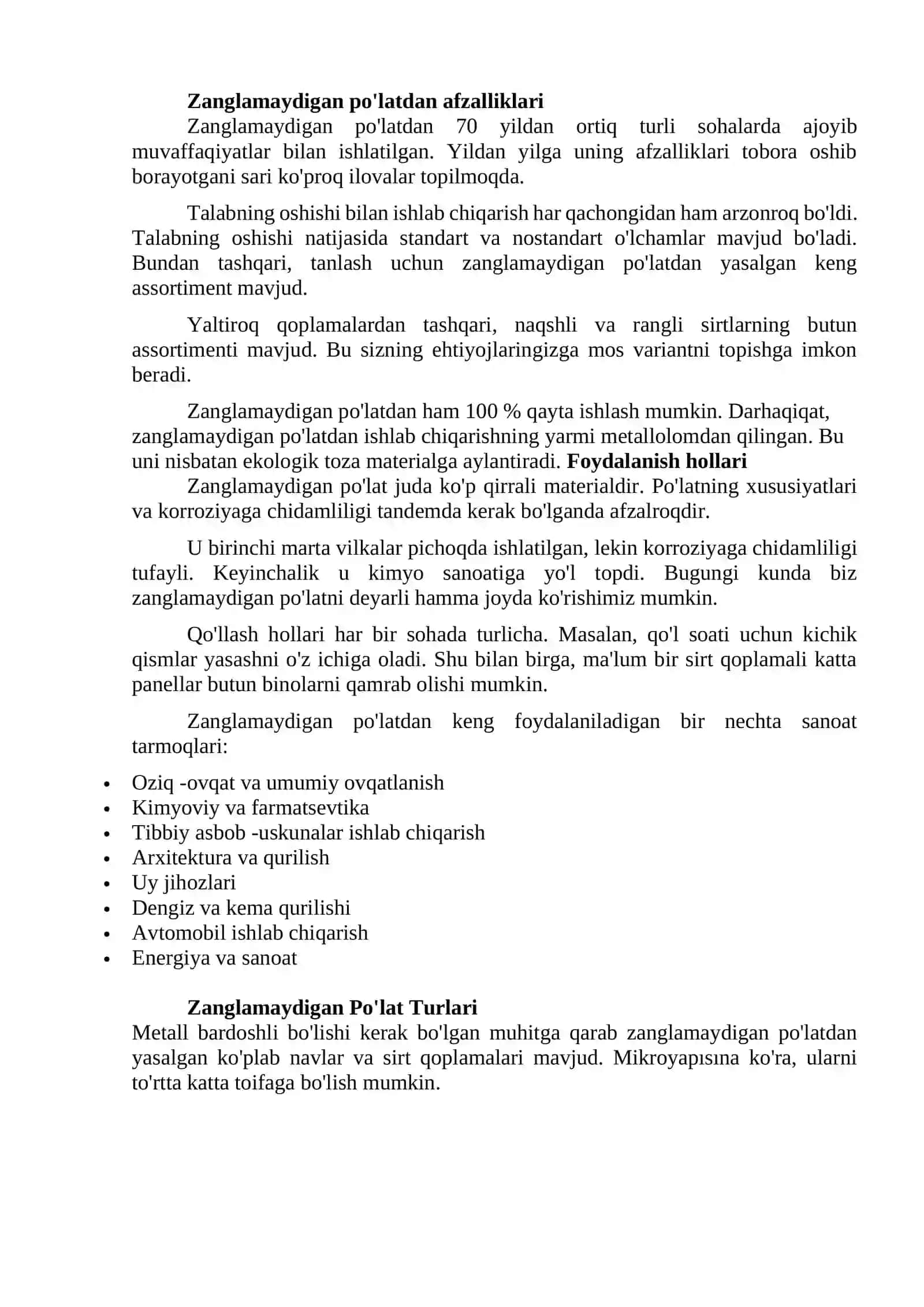 Zanglamas (korroziyagabardosh) po‘latlarni mikrostrukturasini tahlili 2