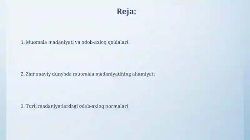 Etiket va muomila madaniyati 2