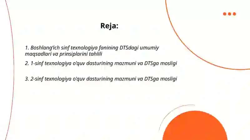 Boshlangʻich sinf texnologiya fani DTS tahlili va oʻquv fan dasturlarining mazmun va ularning tahlili( 1-4-sinflar kesimida) 2