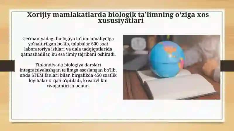 Chet ellardagi biologik ta'limning oʻziga xosligi 2