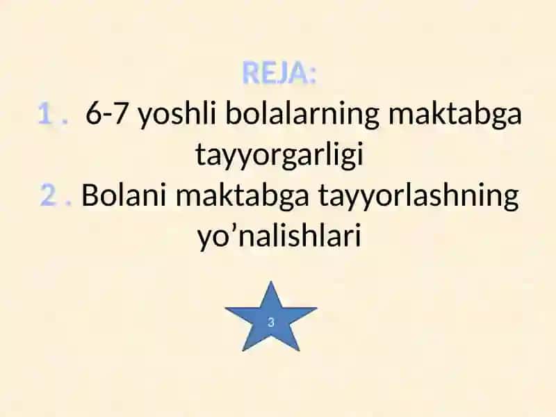 BOLALARNING MAKTAB TA’LIMIGA IJTIMOIY-PSIXOLOGIK TAYYORGARLIGI 2