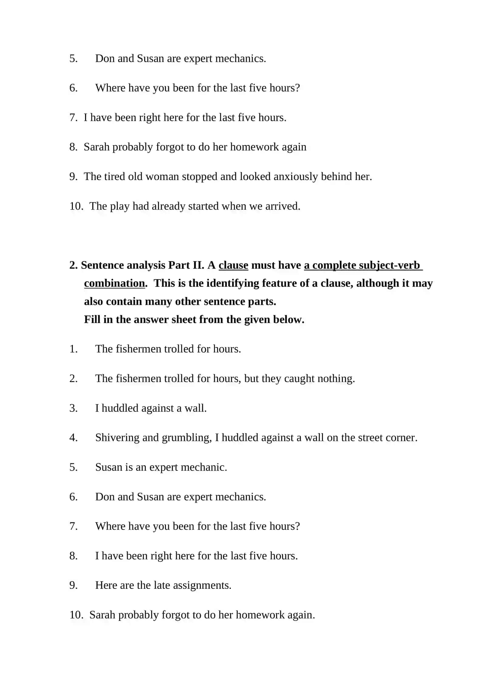 Assignment 6. Sentence structure analysis 2
