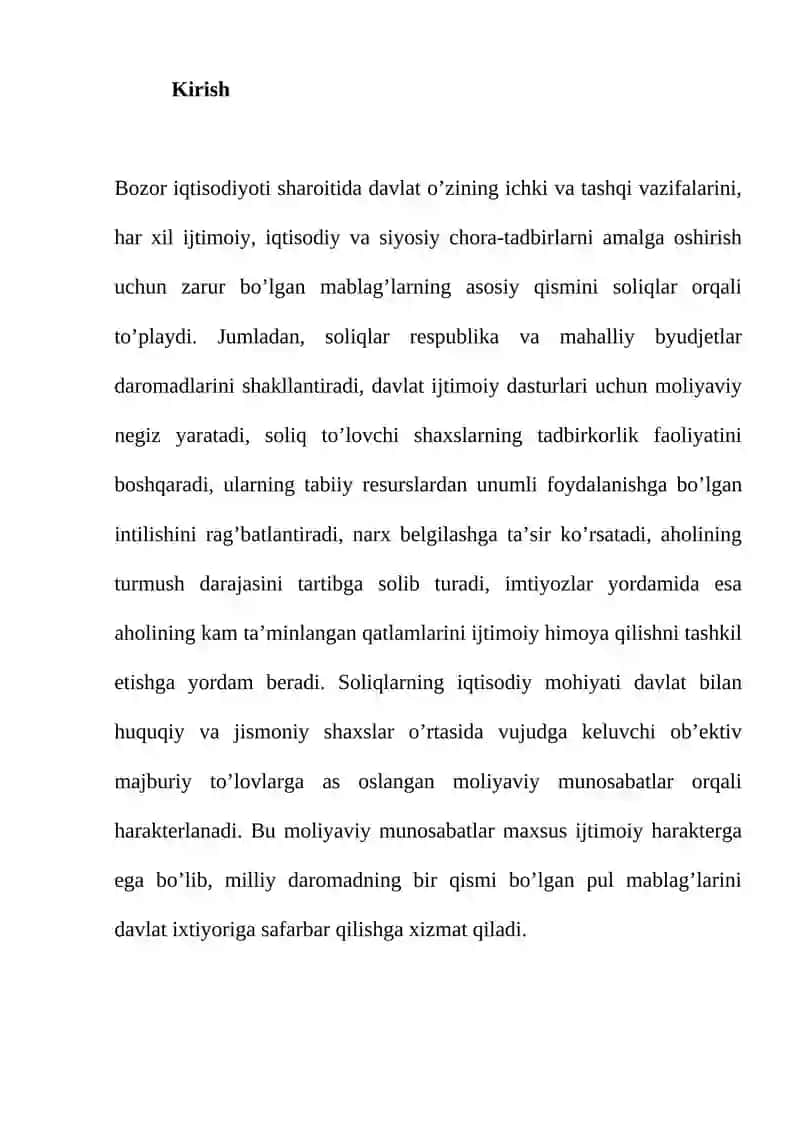 Soliqlar, ularning vazifalari va turlari 2