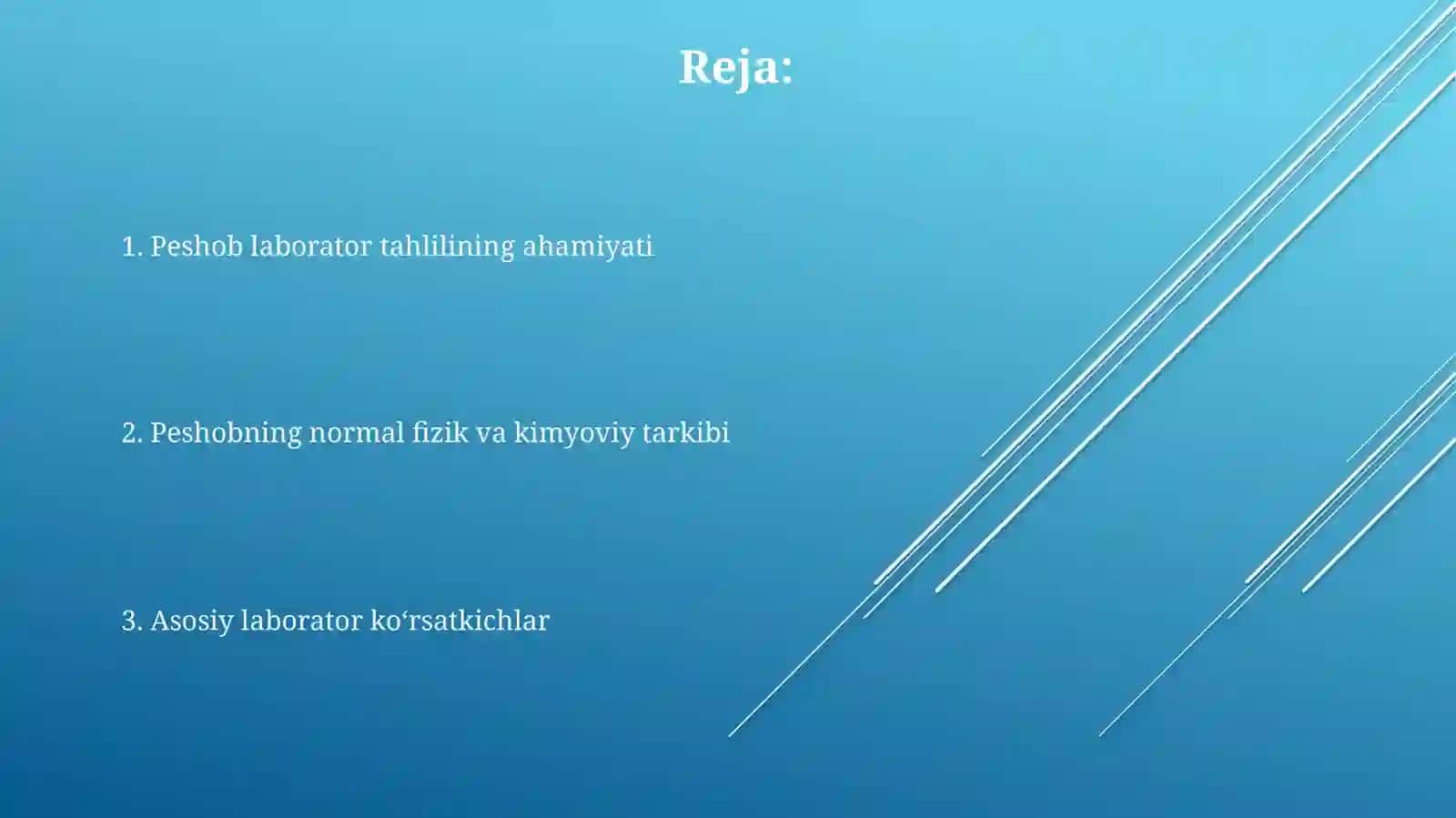 Peshobni laborator tahlili normal tarkibi, asosiy koʻrsatkichlari 2