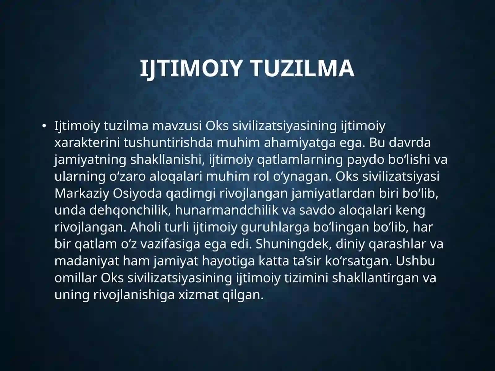 Oks sivilizatsiyasi haqida umumiy tushuncha 2
