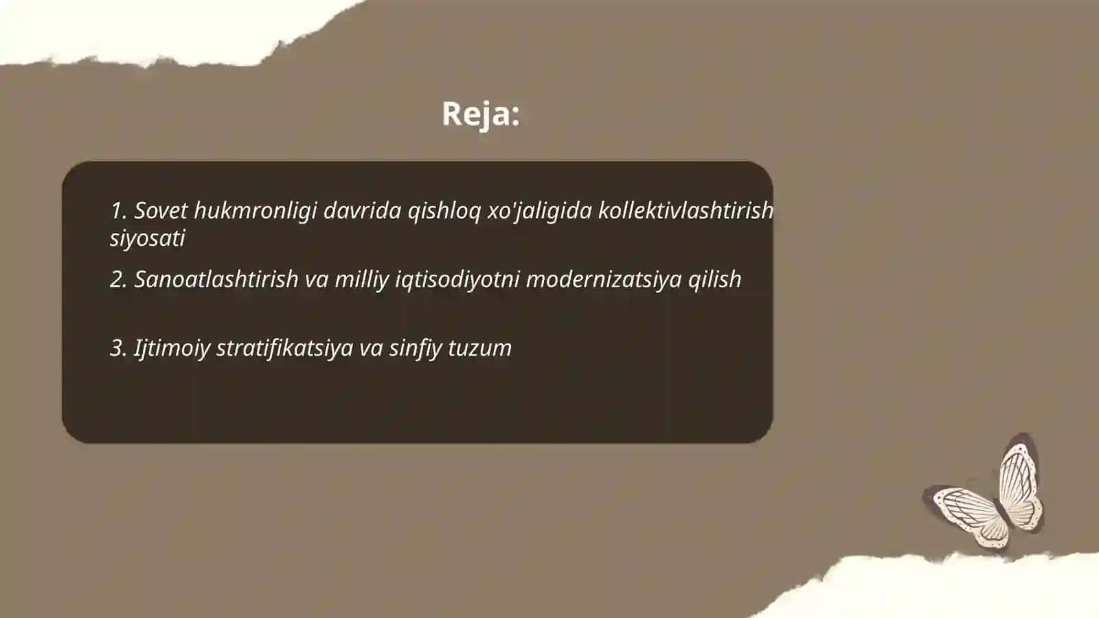 Sovet hukmronligi davrida òlkadagi ijtimoiy iqtisodiy siyosiy va ma'naviy jarayonlar 2
