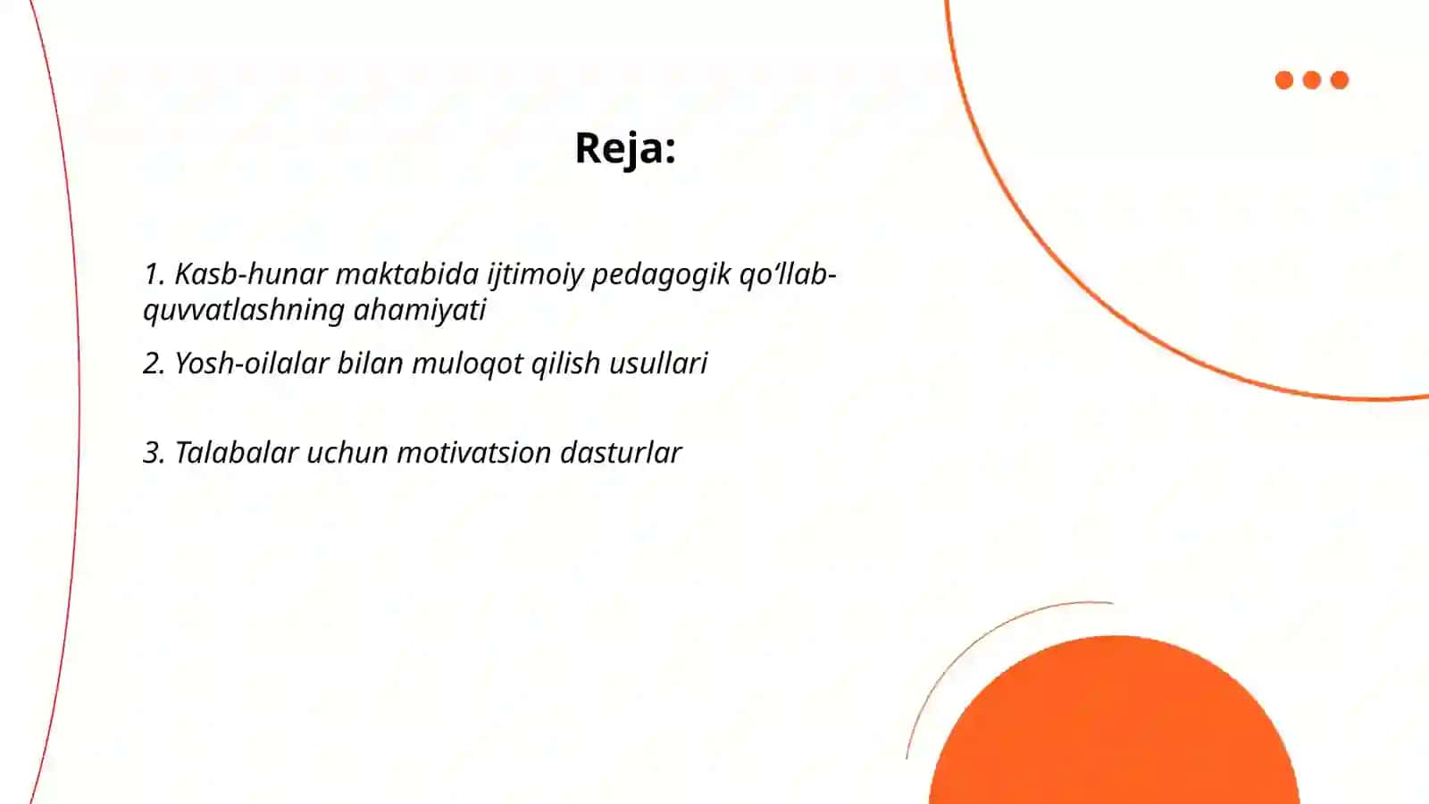 Kasb-hunar maktab oʻquvchilarini ijtimoiy pedagogik qoʻllab quvvatlash. Yosh -oilalarni ijtimoiy pedagogik qollab quvvatlash 2