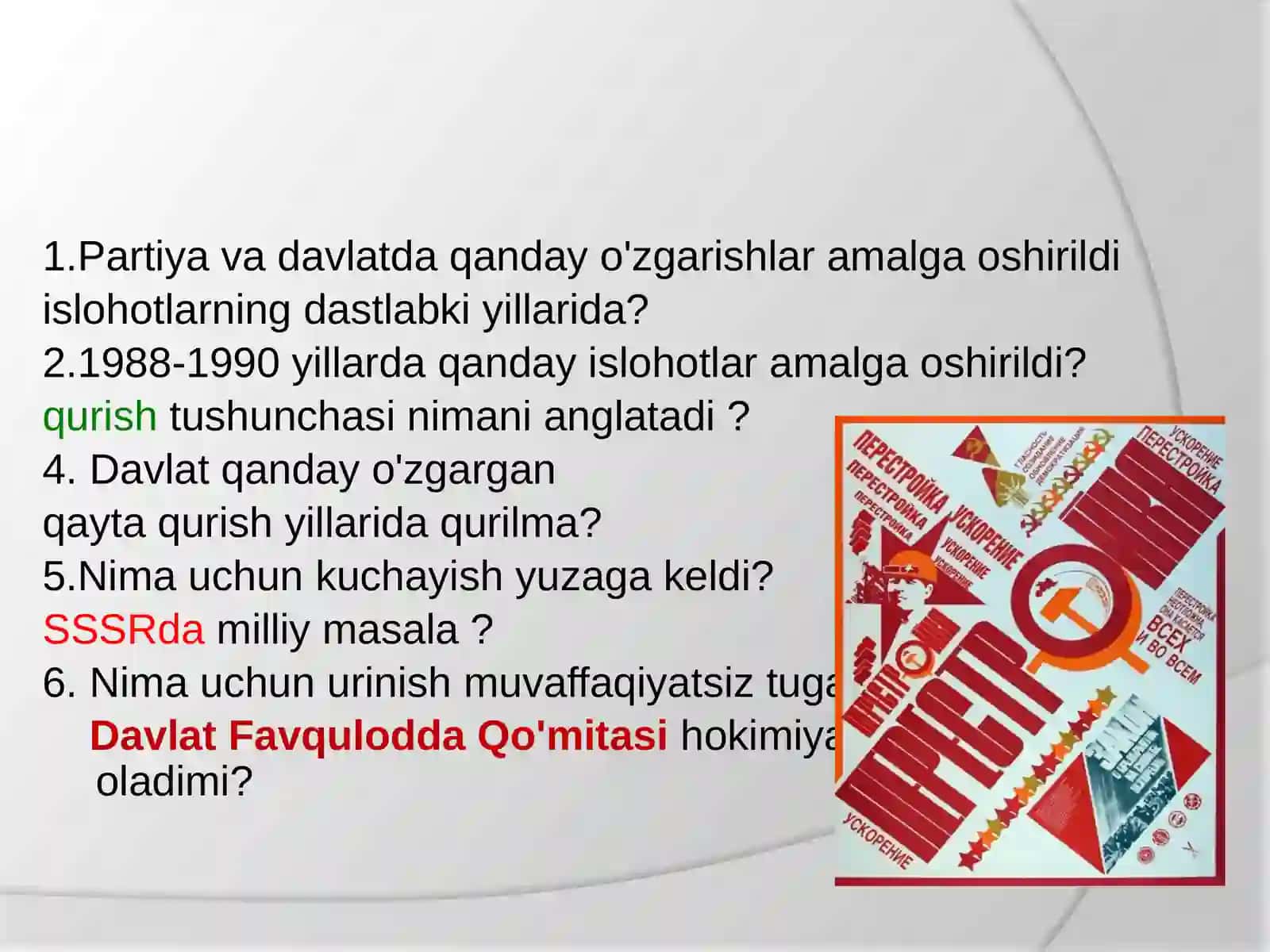 SSSR dagi qayta qurish (1985-1991) 2