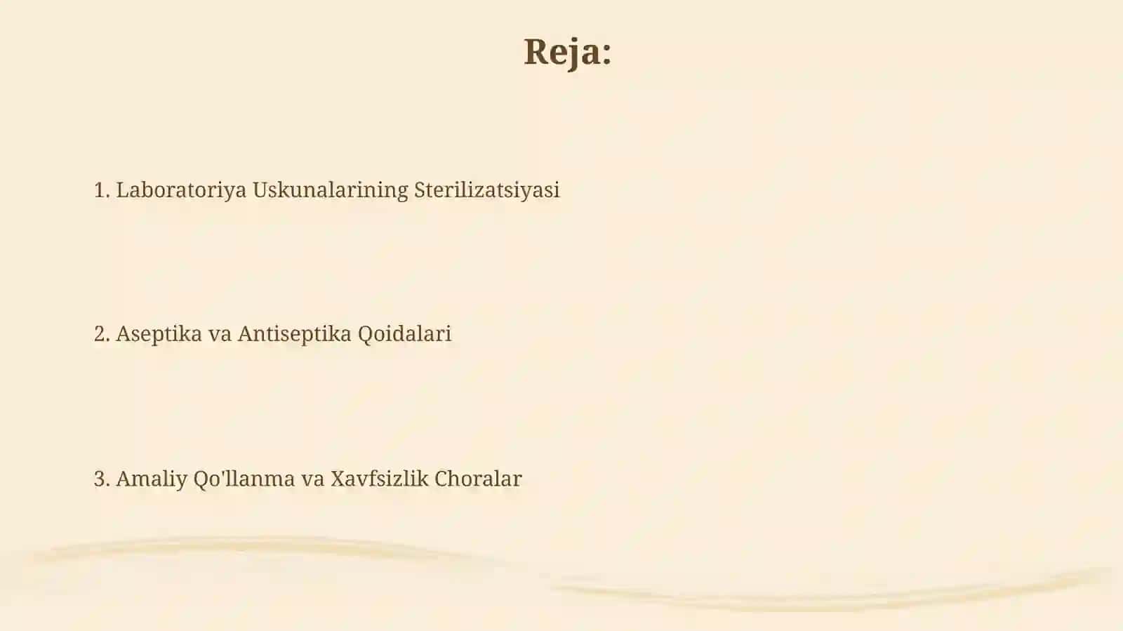 Aseptika va antiseptika qoidalari. Laboratoriya jihozlari 2